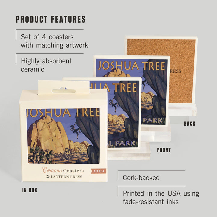Joshua Tree National Park, California, Boulder Climber, Coasters Coasters Lantern Press 
