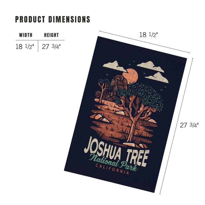 Joshua Tree National Park, California, Distressed Vector, Jigsaw Puzzle Puzzle Lantern Press 