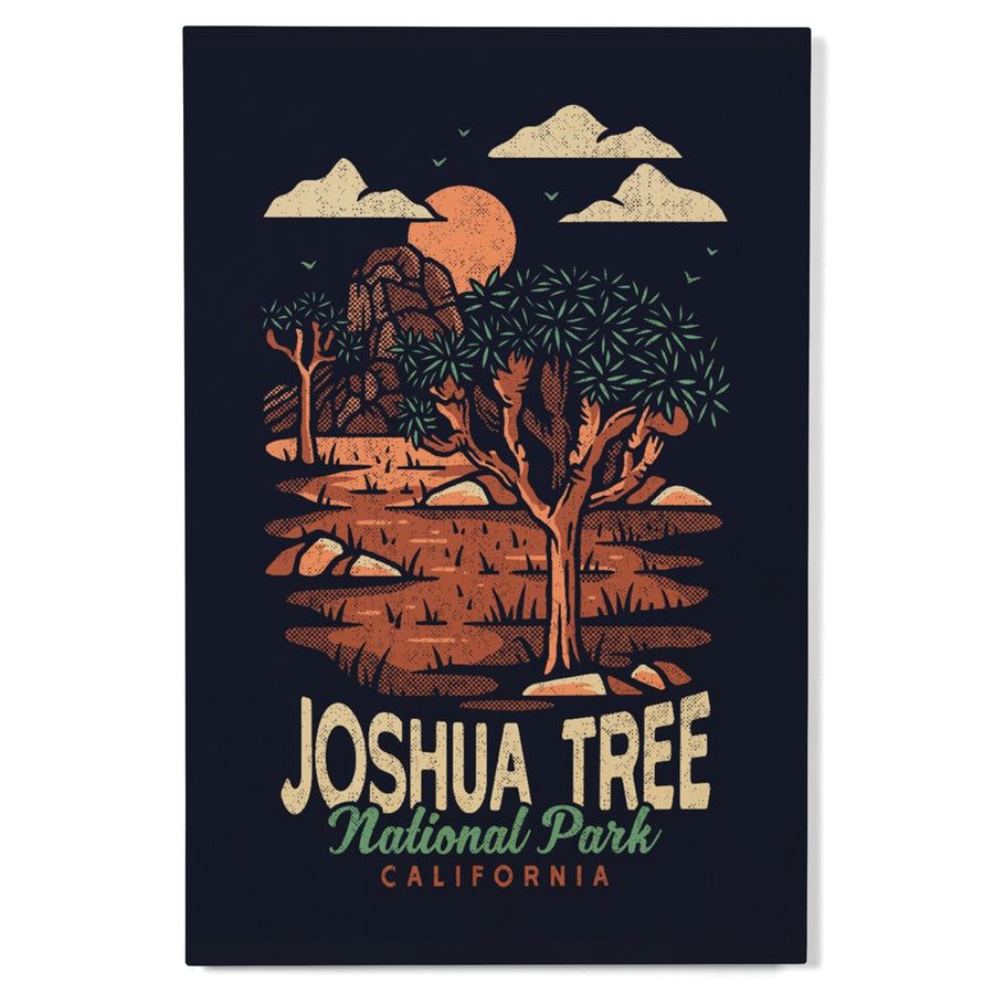 Joshua Tree National Park, California, Distressed Vector, Lantern Press Artwork, Wood Signs and Postcards Wood Lantern Press 