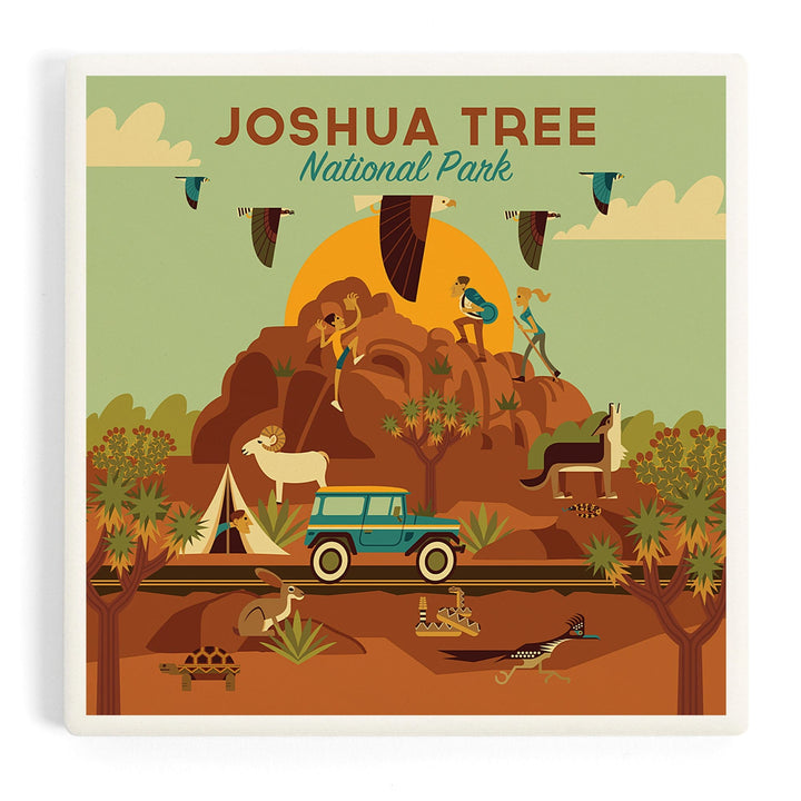 Joshua Tree National Park, California, Geometric National Park Series, Coasters Coasters Lantern Press 