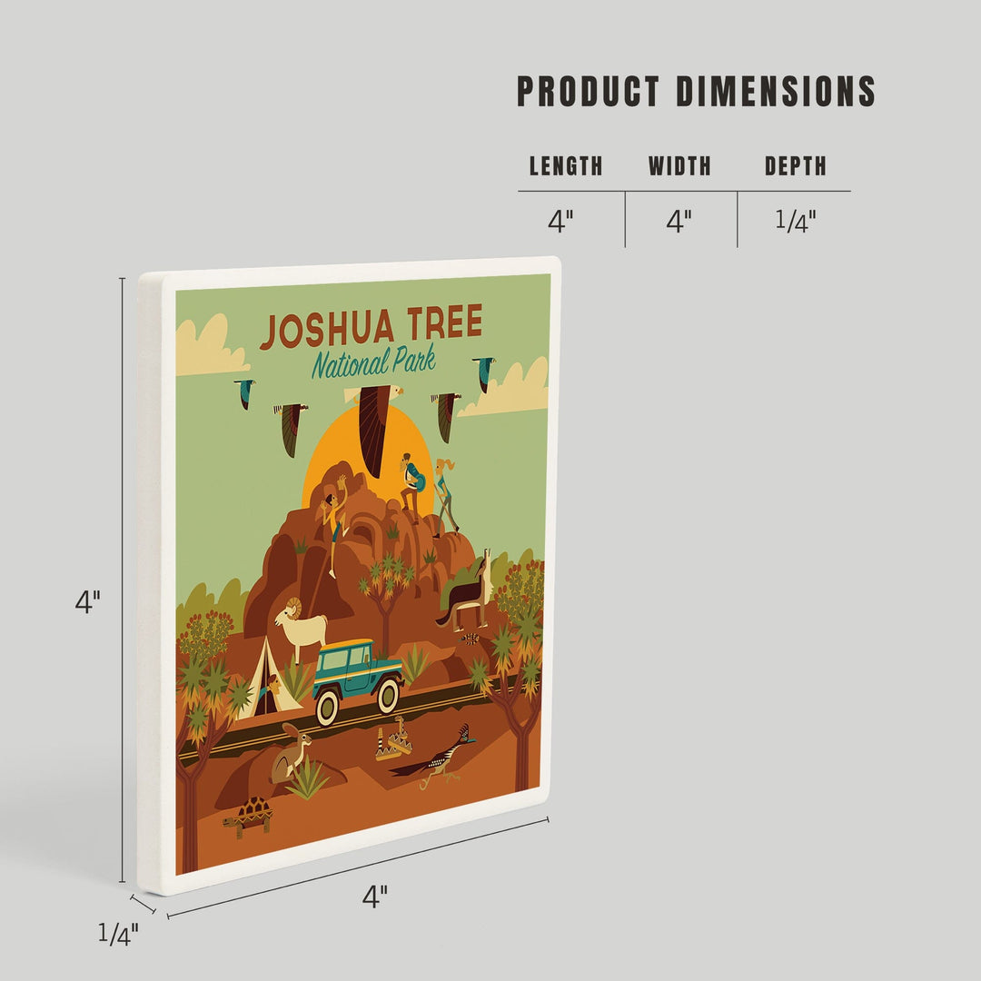 Joshua Tree National Park, California, Geometric National Park Series, Coasters Coasters Lantern Press 