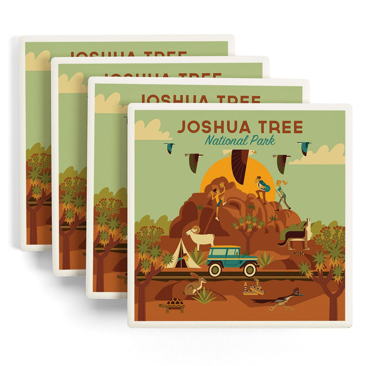 Joshua Tree National Park, California, Geometric National Park Series, Coasters Coasters Lantern Press 