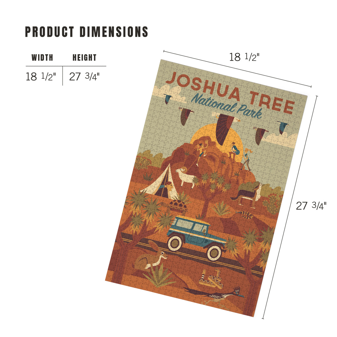 Joshua Tree National Park, California, Geometric National Park Series, Jigsaw Puzzle Puzzle Lantern Press 