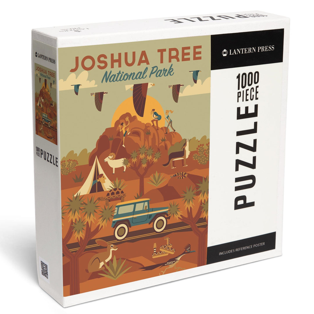 Joshua Tree National Park, California, Geometric National Park Series, Jigsaw Puzzle Puzzle Lantern Press 