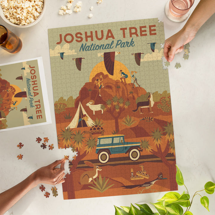 Joshua Tree National Park, California, Geometric National Park Series, Jigsaw Puzzle Puzzle Lantern Press 