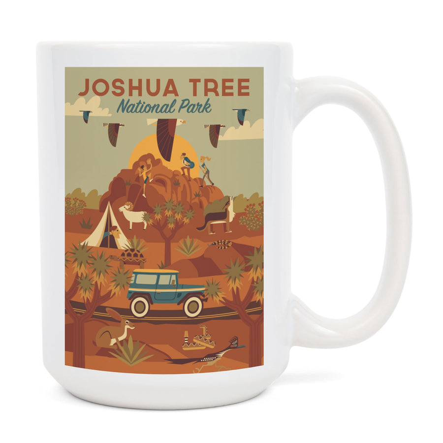 Joshua Tree National Park, California, Geometric National Park Series, Lantern Press Artwork, Ceramic Mug - Lantern Press