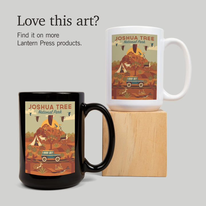 Joshua Tree National Park, California, Geometric National Park Series, Lantern Press Artwork, Ceramic Mug - Lantern Press