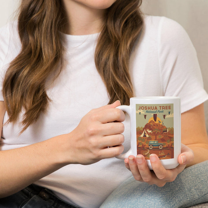 Joshua Tree National Park, California, Geometric National Park Series, Lantern Press Artwork, Ceramic Mug - Lantern Press