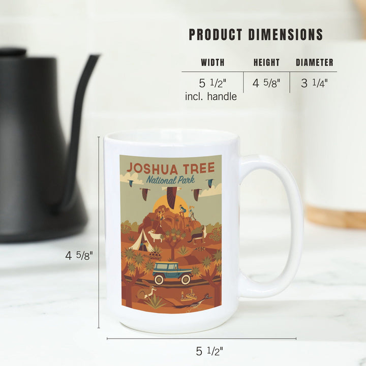 Joshua Tree National Park, California, Geometric National Park Series, Lantern Press Artwork, Ceramic Mug - Lantern Press