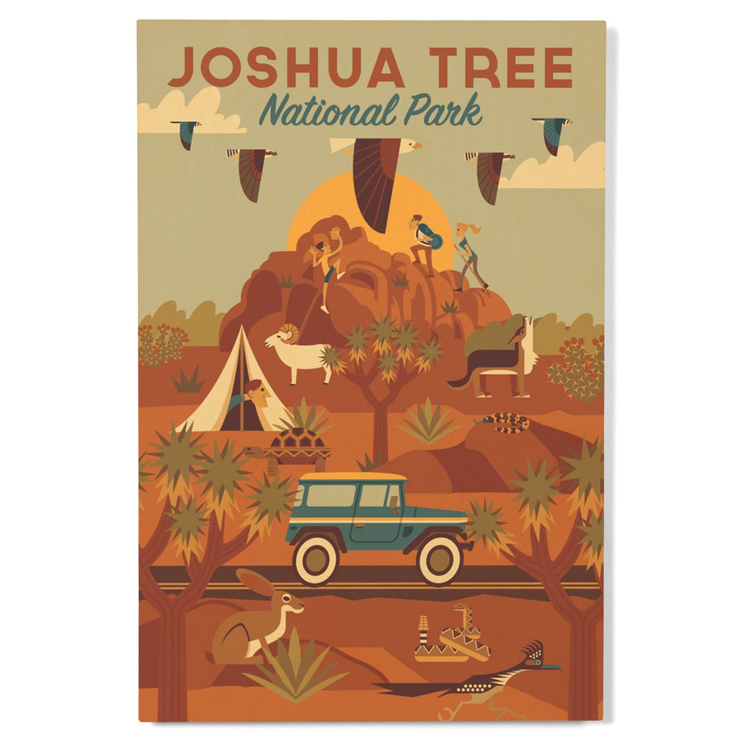 Joshua Tree National Park, California, Geometric National Park Series, Lantern Press Artwork, Wood Signs and Postcards Wood Lantern Press 
