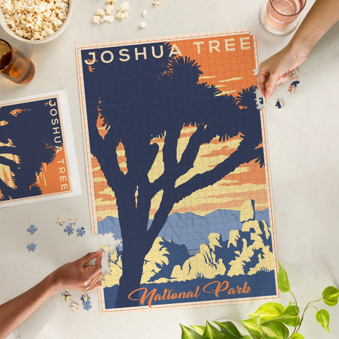 Joshua Tree National Park, California, Lithograph, Jigsaw Puzzle Puzzle Lantern Press 