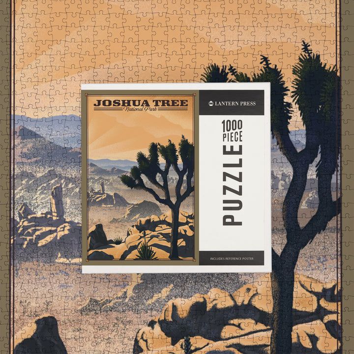 Joshua Tree National Park, California, Lithograph National Park Series, Jigsaw Puzzle Puzzle Lantern Press 