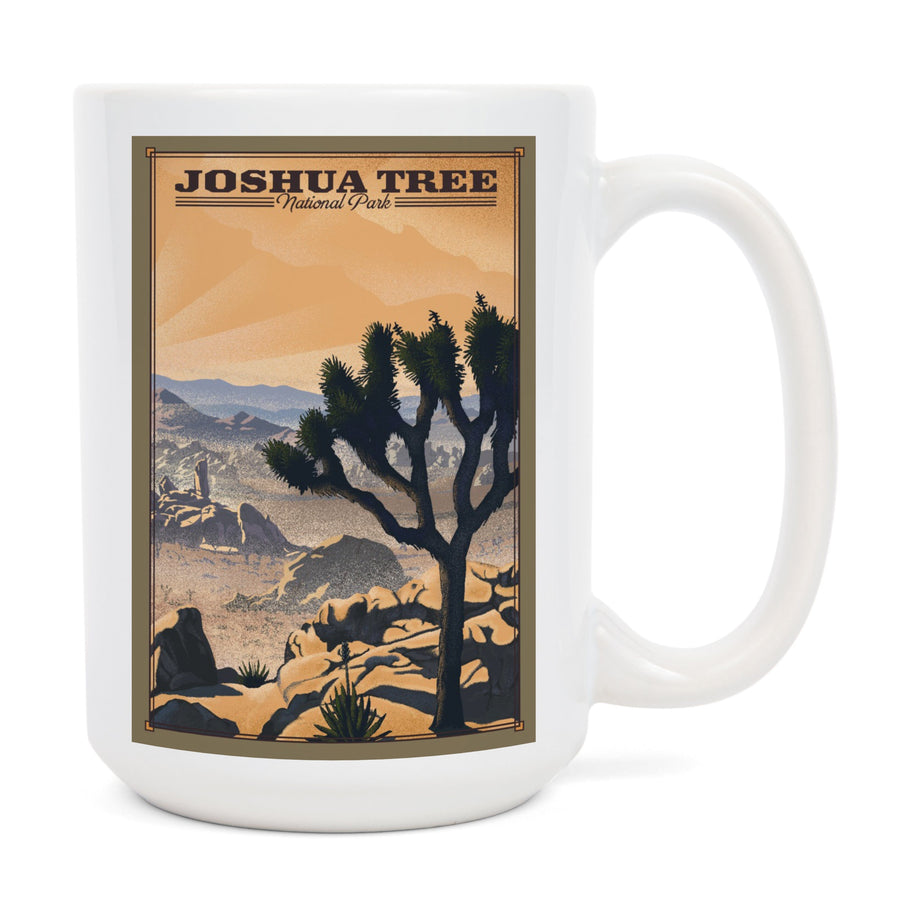 Joshua Tree National Park, California, Lithograph National Park Series, Lantern Press Artwork, Ceramic Mug Mugs Lantern Press 