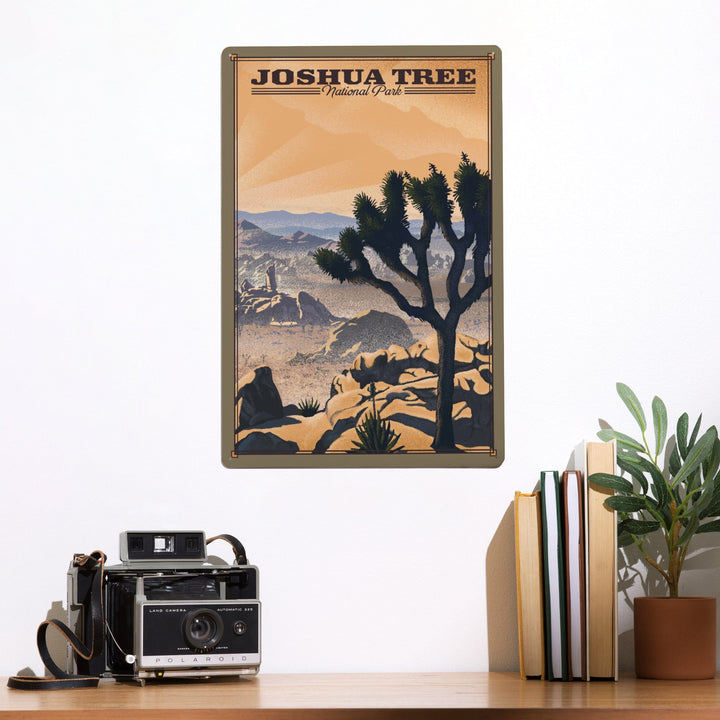 Joshua Tree National Park, California, Lithograph National Park Series, Metal Signs Metal Lantern Press 