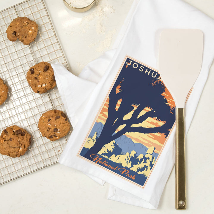 Joshua Tree National Park, California, Lithograph, Organic Cotton Kitchen Tea Towels Kitchen Lantern Press 