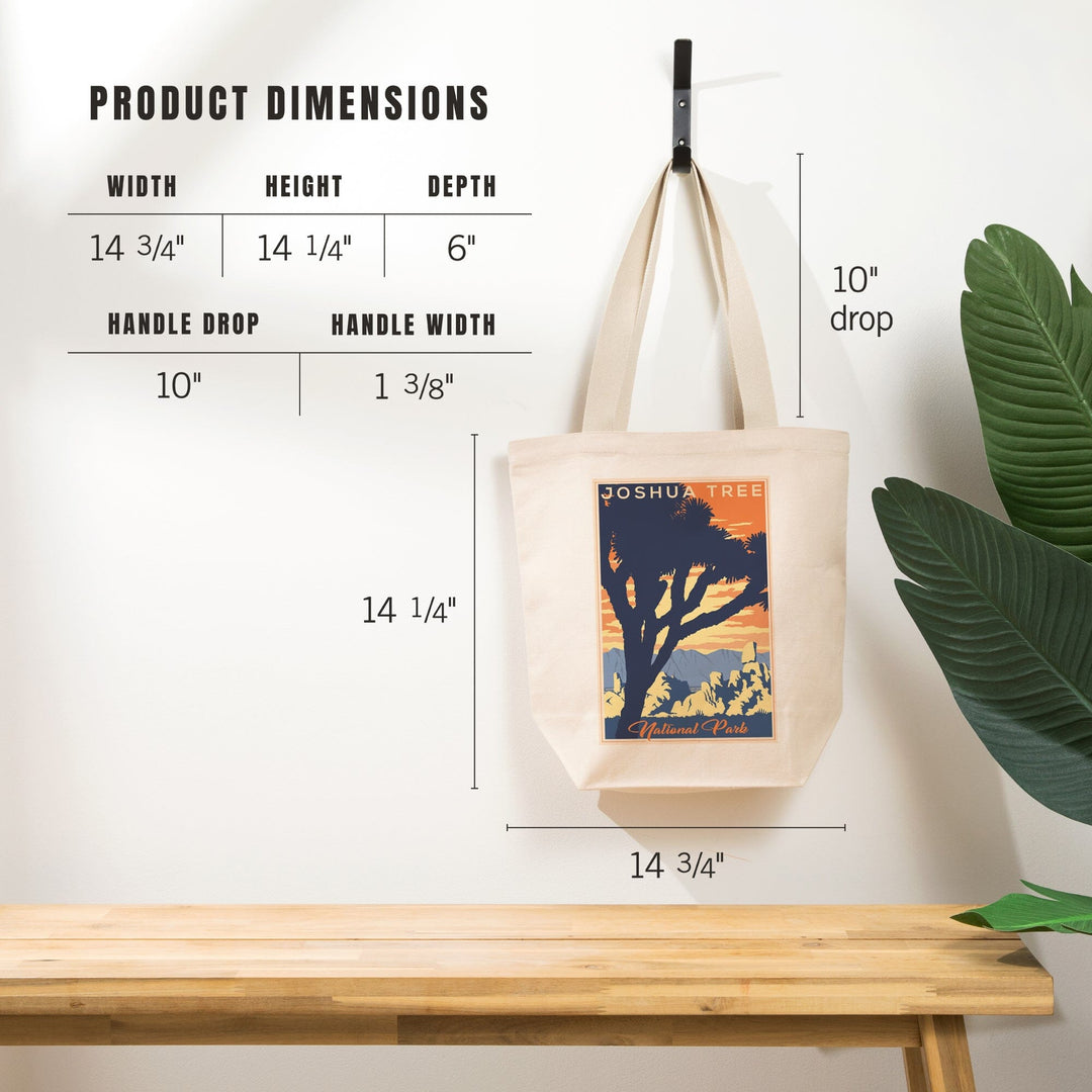 Joshua Tree National Park, California, Lithograph, Tote Bag Totes Lantern Press 