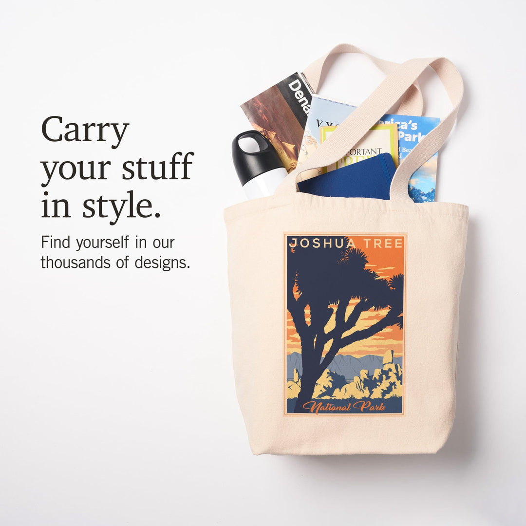 Joshua Tree National Park, California, Lithograph, Tote Bag Totes Lantern Press 