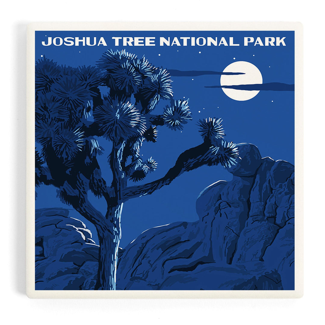 Joshua Tree National Park, California, Night Scene, WPA, Coasters Coasters Lantern Press 