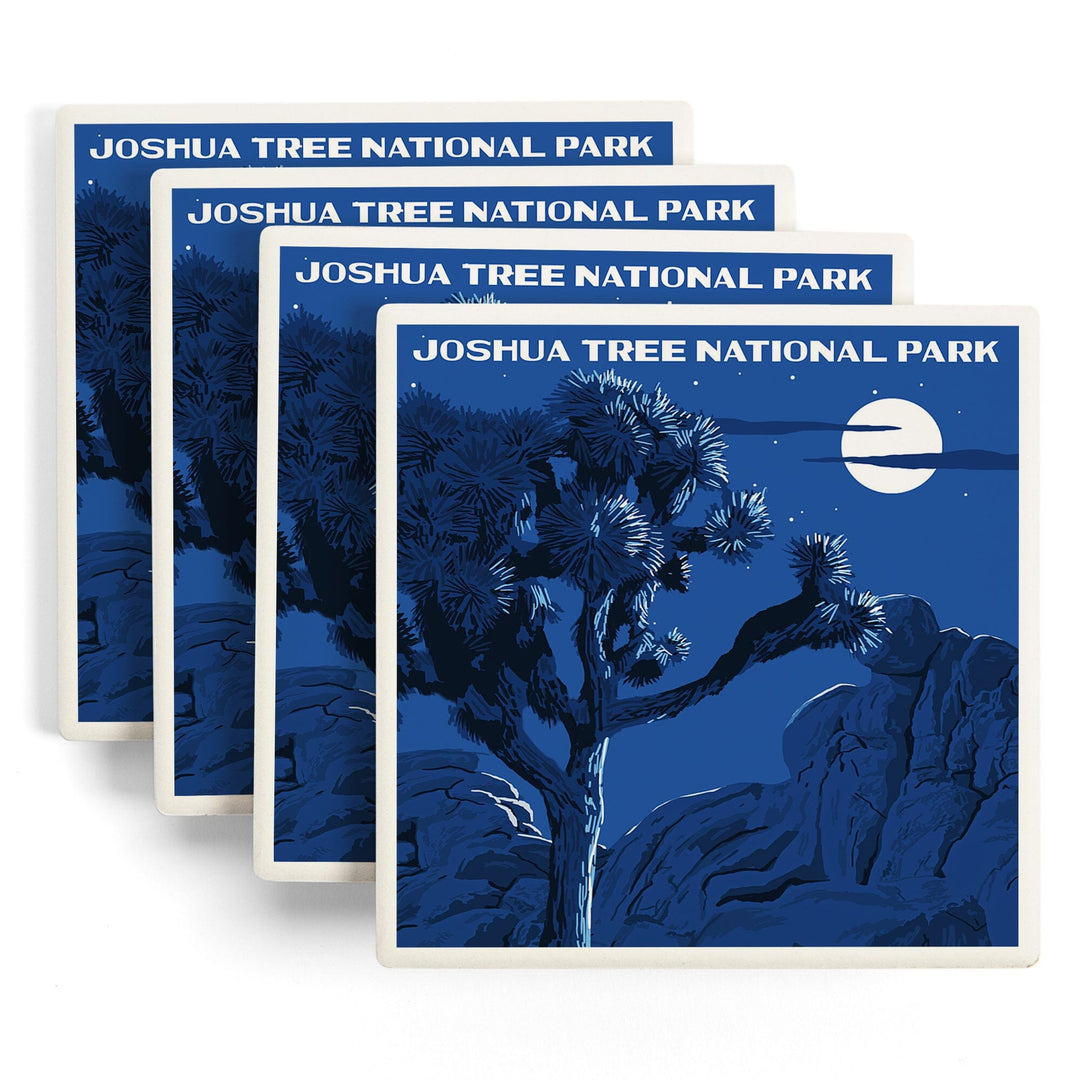 Joshua Tree National Park, California, Night Scene, WPA, Coasters Coasters Lantern Press 