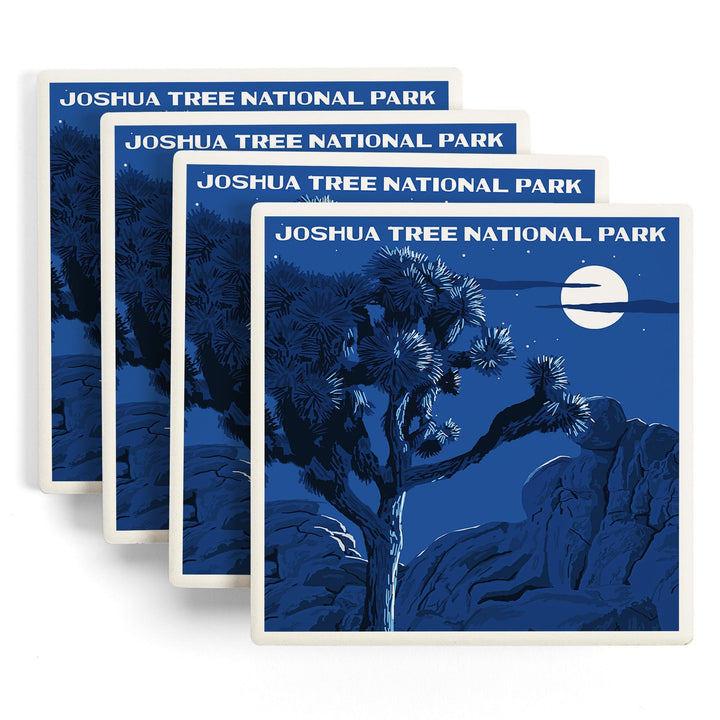 Joshua Tree National Park, California, Night Scene, WPA, Coasters Coasters Lantern Press 