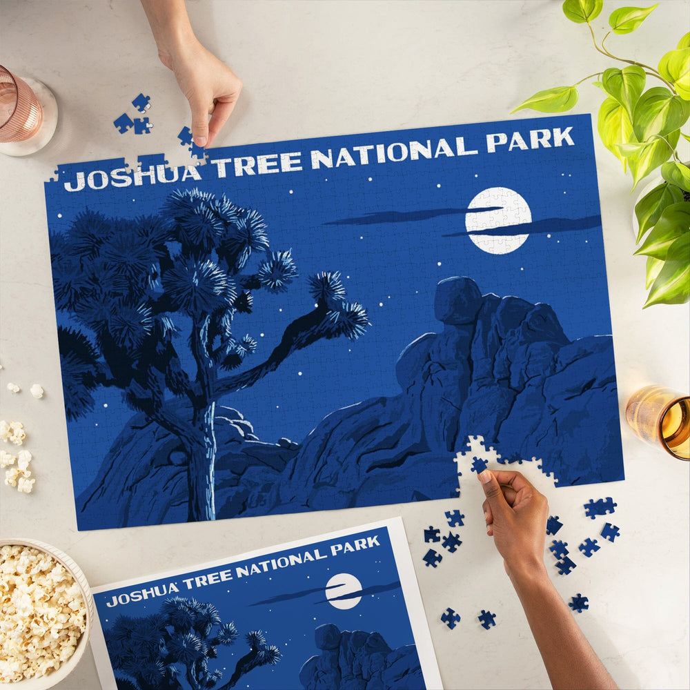 Joshua Tree National Park, California, Night Scene, WPA, Jigsaw Puzzle Puzzle Lantern Press 