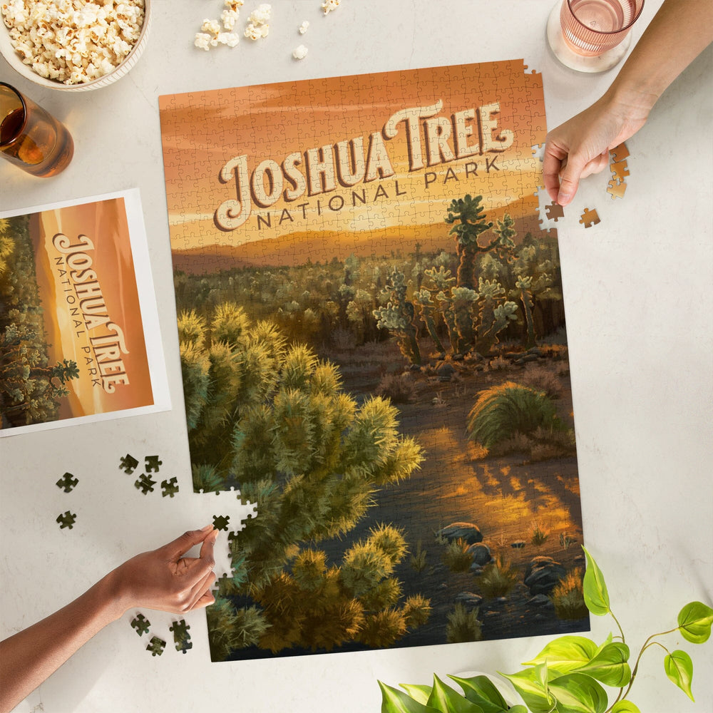 Joshua Tree National Park, California, Oil Painting, Jigsaw Puzzle Puzzle Lantern Press 