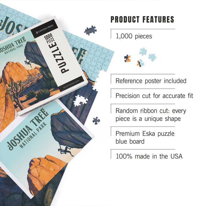 Joshua Tree National Park, California, Painterly National Park Series, Jigsaw Puzzle Puzzle Lantern Press 