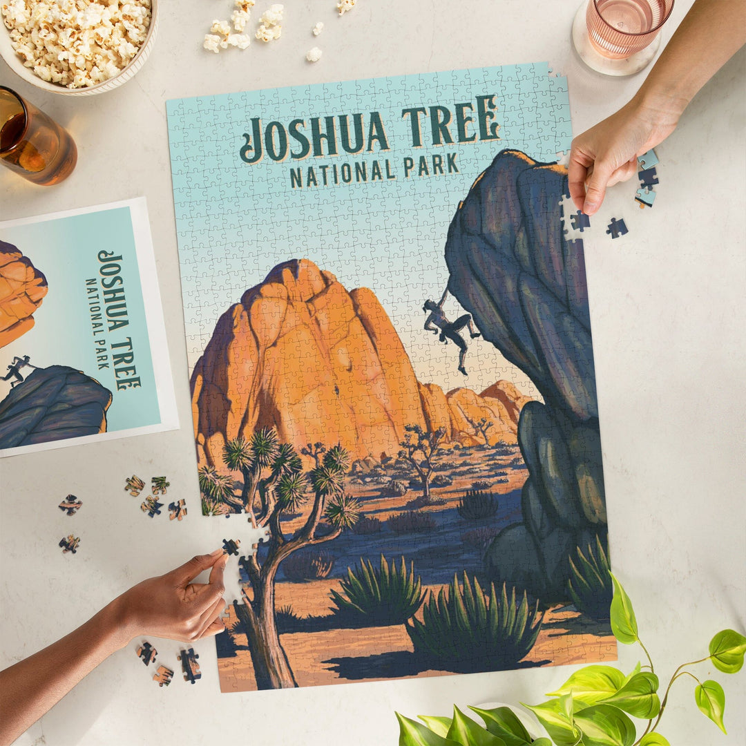 Joshua Tree National Park, California, Painterly National Park Series, Jigsaw Puzzle - Lantern Press