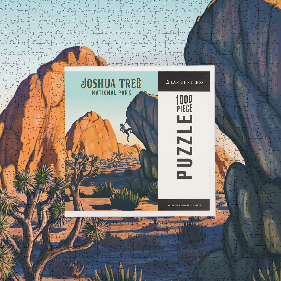 Joshua Tree National Park, California, Painterly National Park Series, Jigsaw Puzzle Puzzle Lantern Press 
