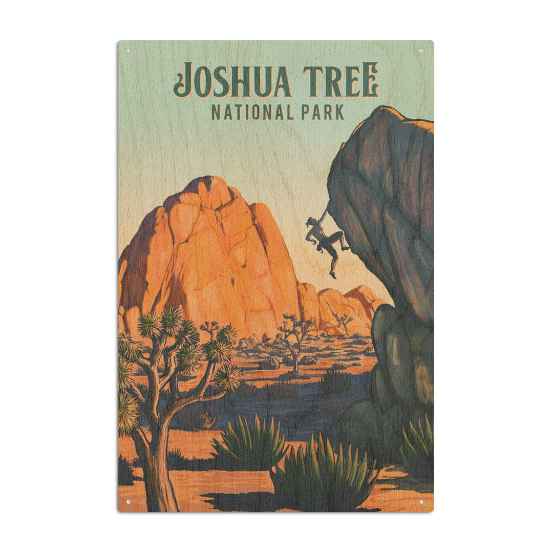 Joshua Tree National Park, California, Painterly National Park Series, Wood Signs and Postcards - Lantern Press