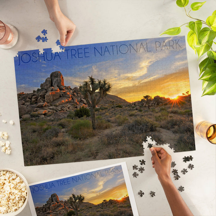 Joshua Tree National Park, California, Sunrise, Jigsaw Puzzle Puzzle Lantern Press 