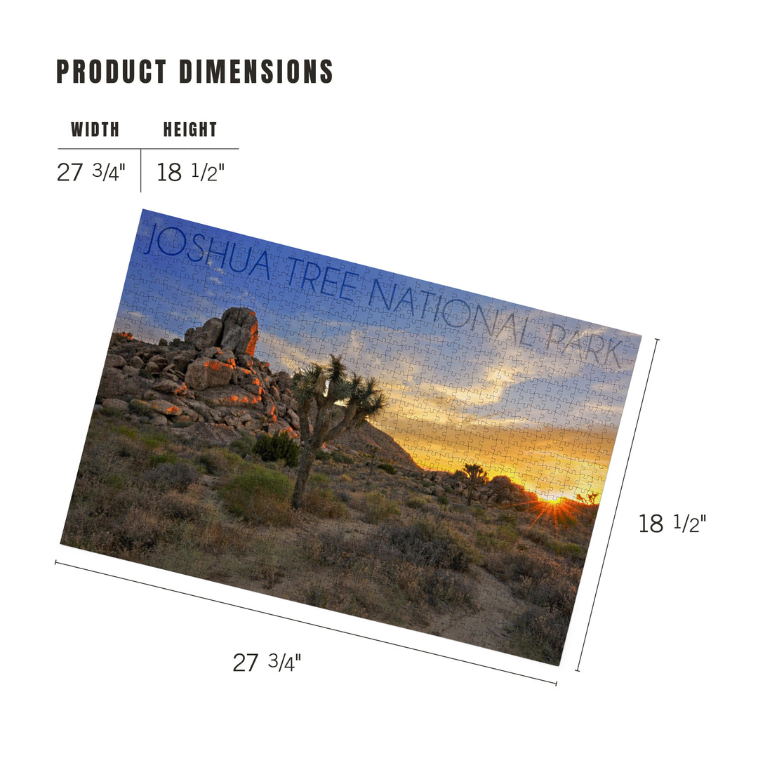 Joshua Tree National Park, California, Sunrise, Jigsaw Puzzle Puzzle Lantern Press 