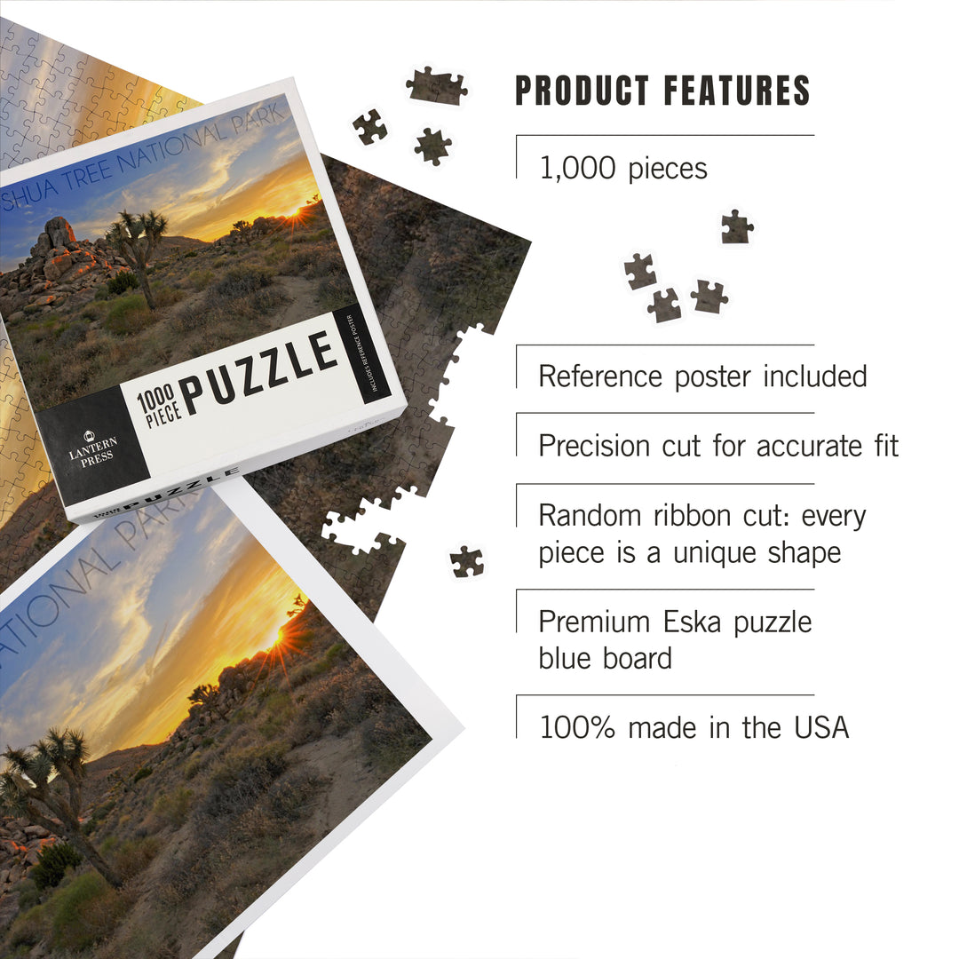 Joshua Tree National Park, California, Sunrise, Jigsaw Puzzle Puzzle Lantern Press 