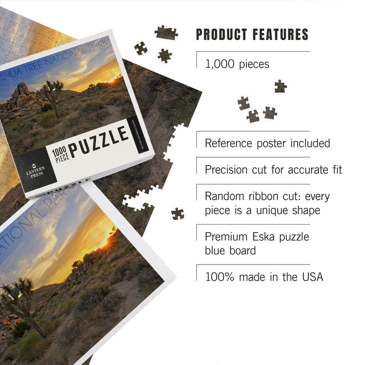 Joshua Tree National Park, California, Sunrise, Jigsaw Puzzle Puzzle Lantern Press 