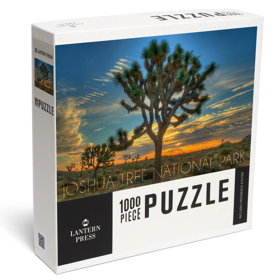 Joshua Tree National Park, California, Tree in Center, Jigsaw Puzzle Puzzle Lantern Press 
