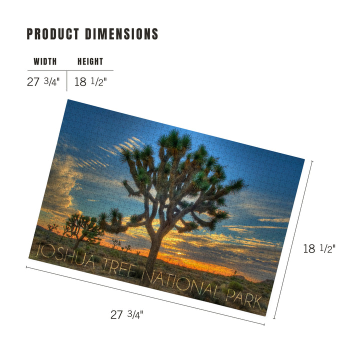 Joshua Tree National Park, California, Tree in Center, Jigsaw Puzzle Puzzle Lantern Press 