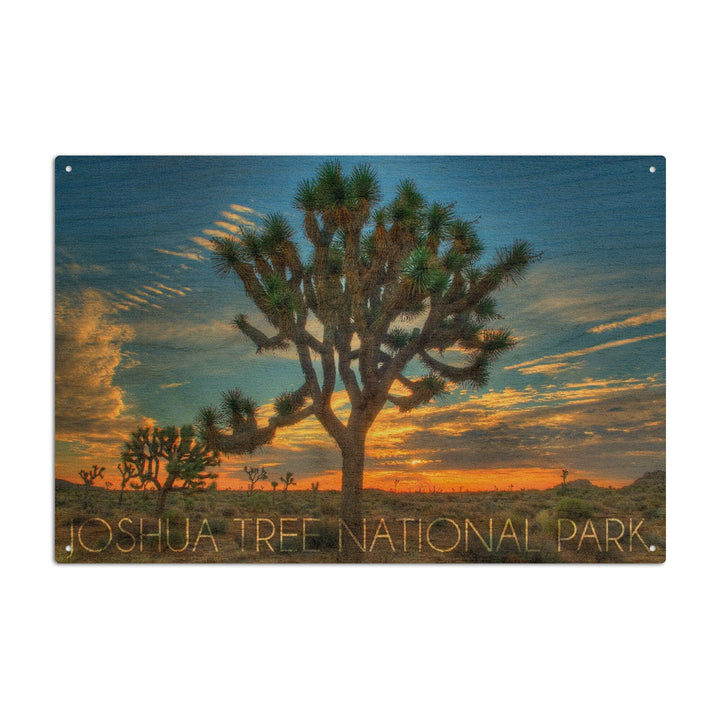 Joshua Tree National Park, California, Tree in Center, Lantern Press Photography, Wood Signs and Postcards Wood Lantern Press 6x9 Wood Sign 