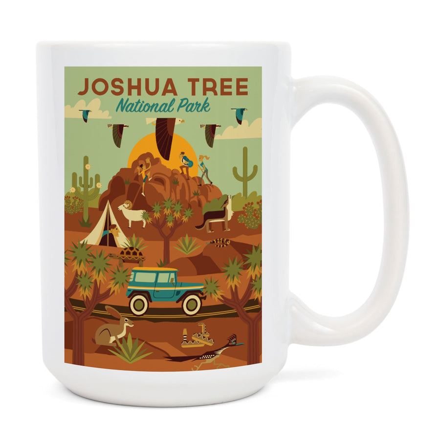 Joshua Tree National Park Geometric, Ceramic Mug Mugs Lantern Press 