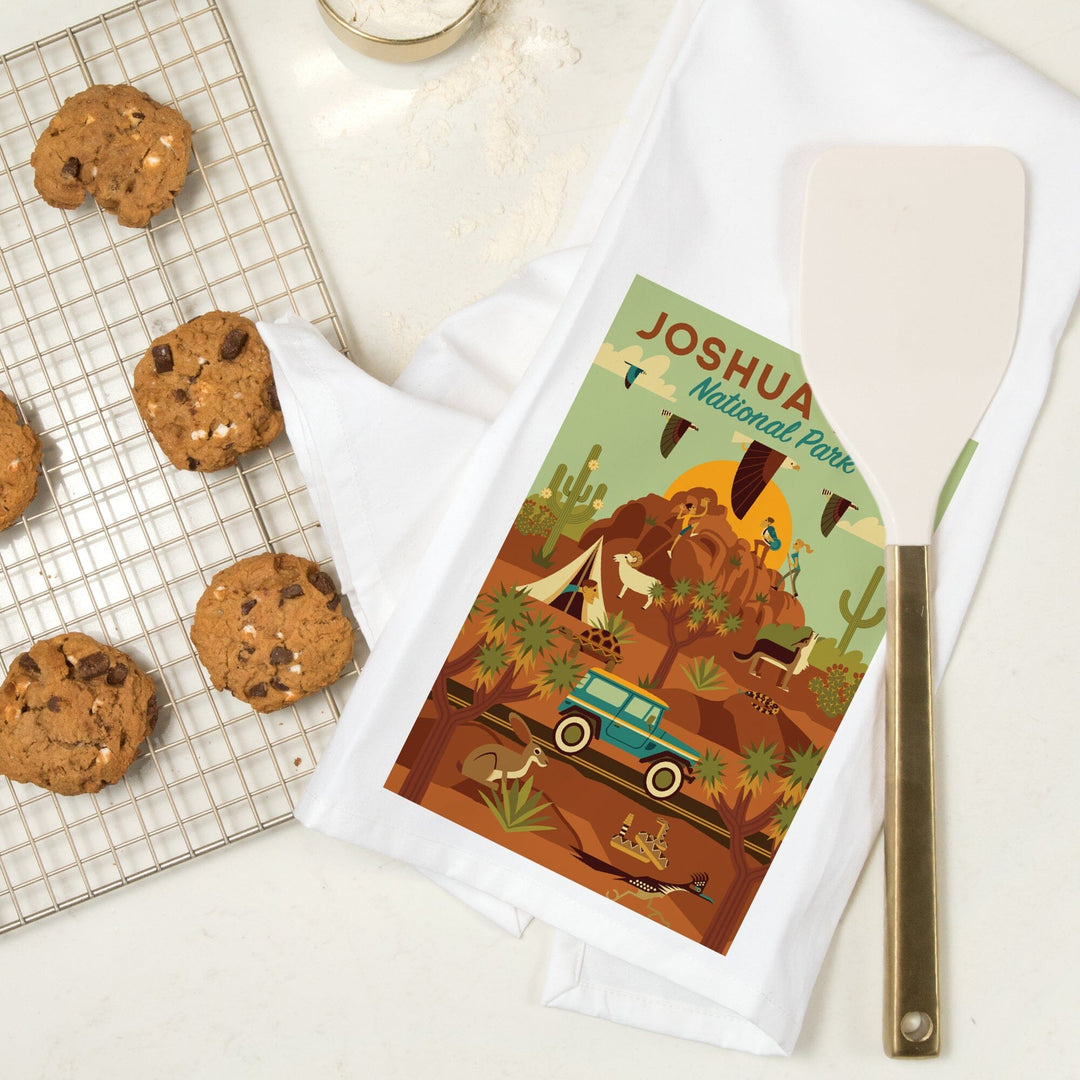 Joshua Tree National Park Geometric, Organic Cotton Kitchen Tea Towels Kitchen Lantern Press 