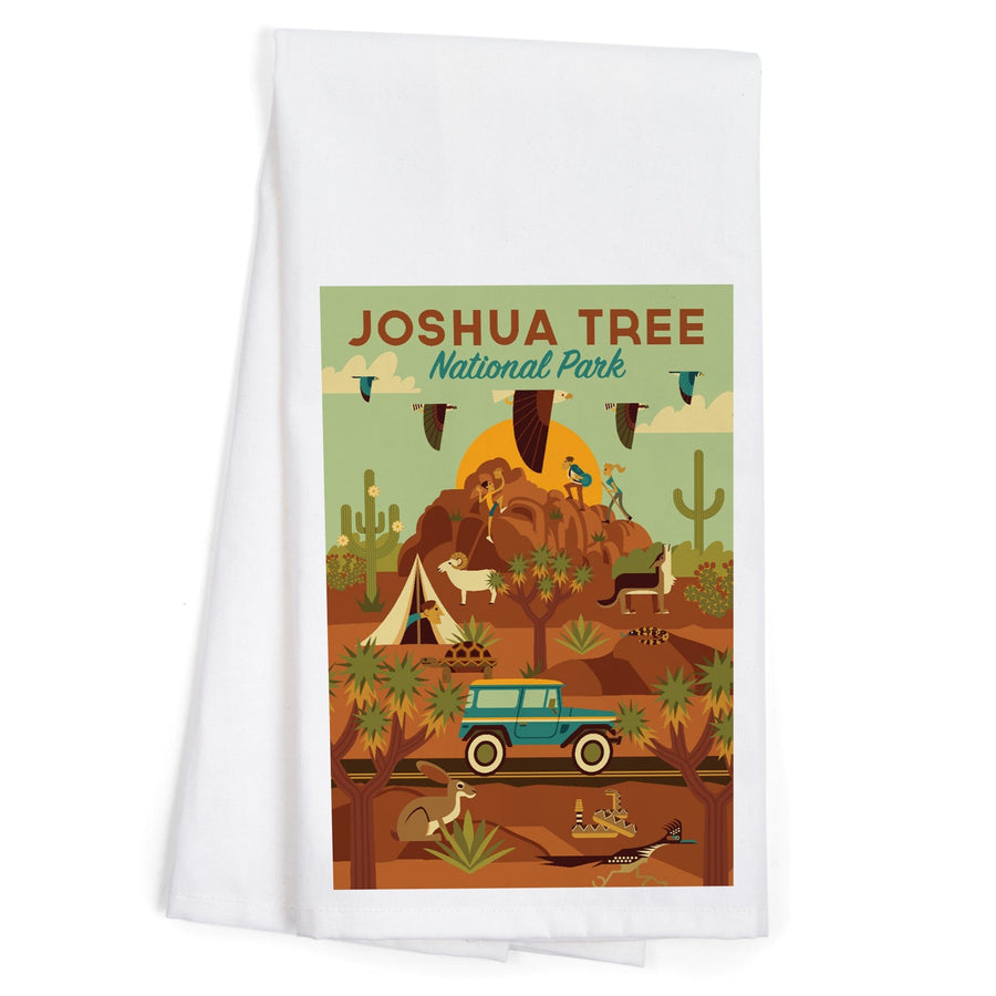 Joshua Tree National Park Geometric, Organic Cotton Kitchen Tea Towels Kitchen Lantern Press 