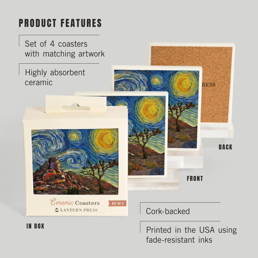 Joshua Tree National Park, Starry Night National Park Series, Coasters Coasters Lantern Press 