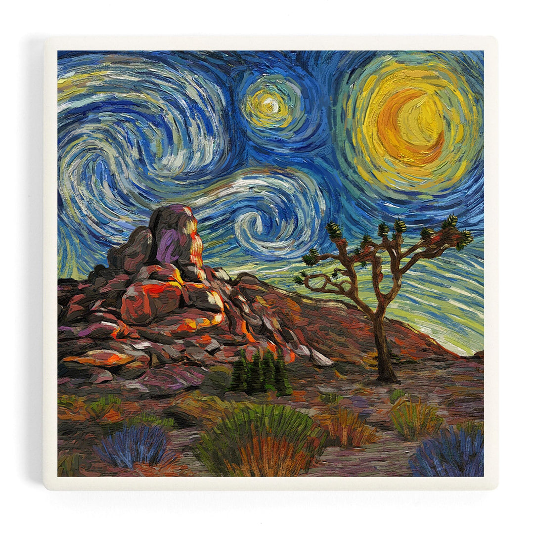 Joshua Tree National Park, Starry Night National Park Series, Coasters Coasters Lantern Press Coaster 