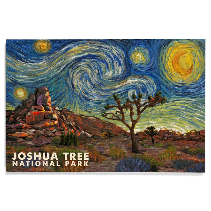 Joshua Tree National Park, Starry Night National Park Series, Lantern Press Artwork, Wood Signs and Postcards Wood Lantern Press 