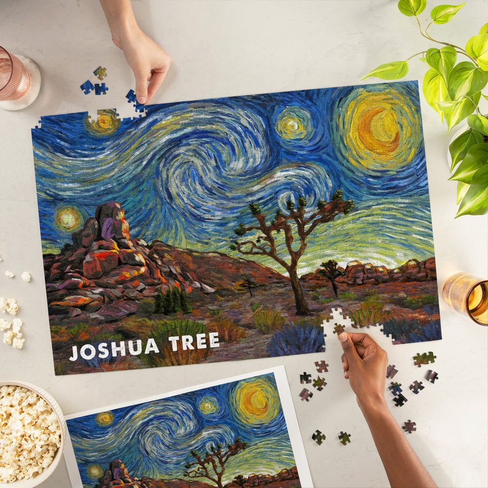 Joshua Tree, Starry Night, Desert Evening, Jigsaw Puzzle Puzzle Lantern Press 