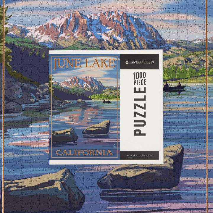 June Lake, California, Scene with Sierra Wave, Jigsaw Puzzle Puzzle Lantern Press 