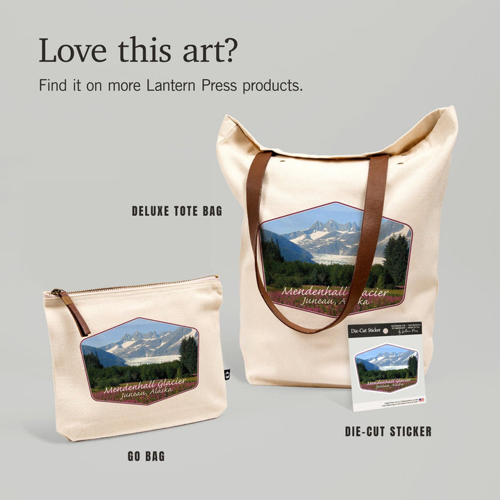 Juneau, Alaska, Mendenhall Glacier, Contour, Vinyl Sticker Sticker Lantern Press 