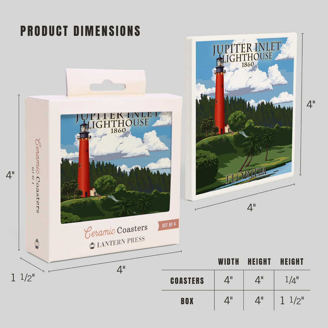 Jupiter, Florida, Jupiter Inlet Lighthouse, Coasters Coasters Lantern Press 