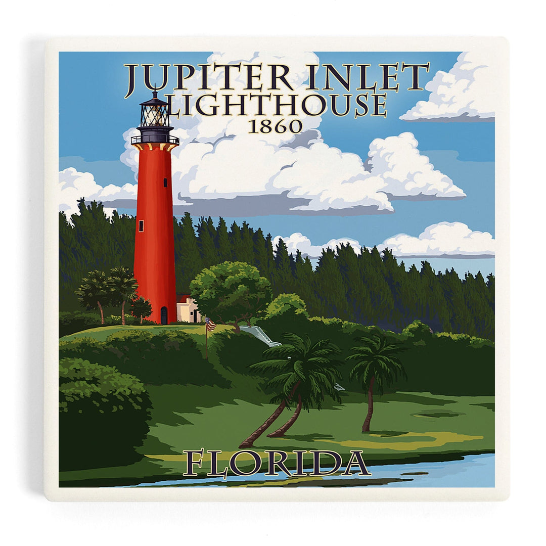 Jupiter, Florida, Jupiter Inlet Lighthouse, Coasters Coasters Lantern Press Coaster 
