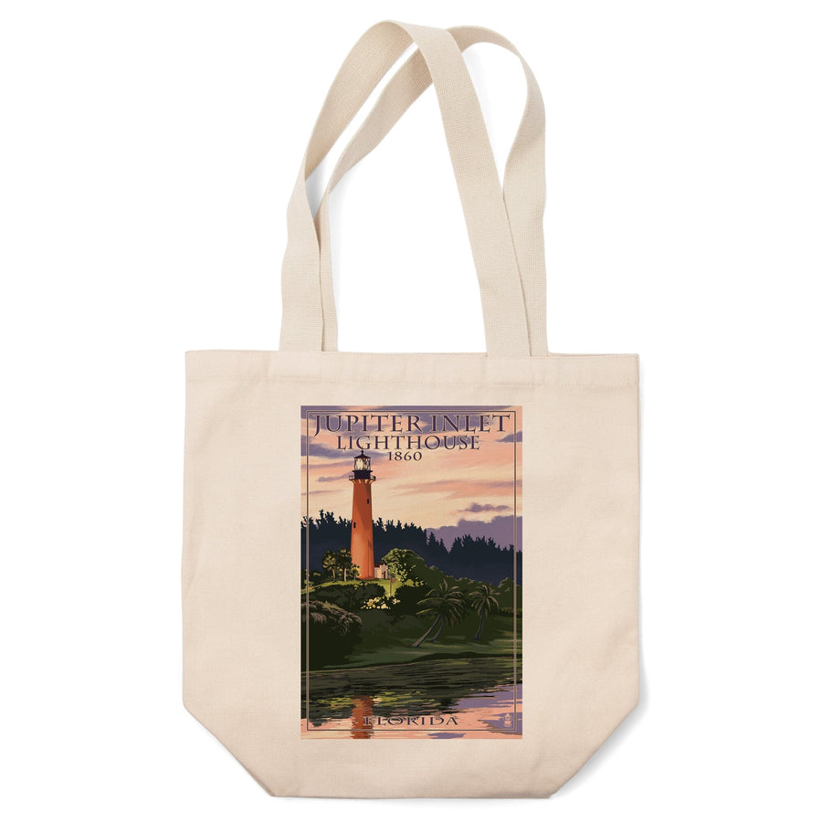 Jupiter, Florida, Jupiter Inlet Lighthouse, Lantern Press Artwork, Tote Bag Totes Lantern Press 