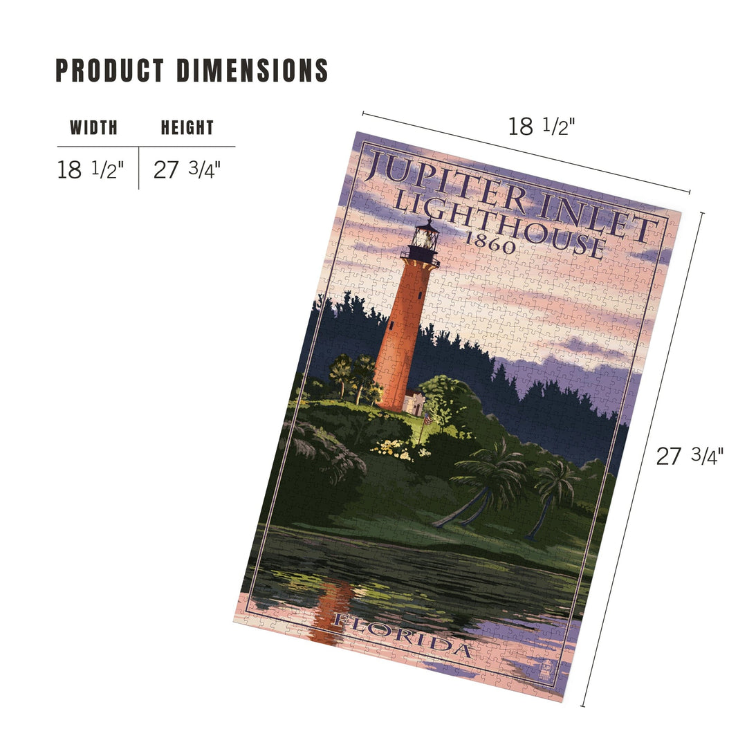 Jupiter, Florida, Jupiter Inlet Lighthouse, Sunset, Jigsaw Puzzle Puzzle Lantern Press 